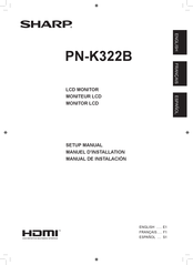 Sharp PN-K322B Manuel D'installation
