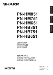 Sharp PN-HM651 Manuel D'installation