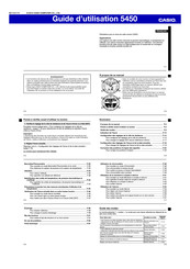 Casio 5450 Guide D'utilisation