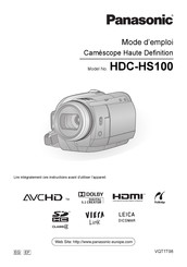 Panasonic HDC-HS100 Mode D'emploi