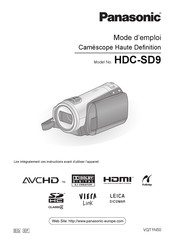 Panasonic HDC-SD9 Mode D'emploi