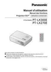 Panasonic PT-LX270E Manuel D'utilisation