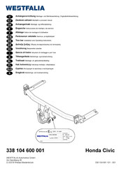 Westfalia 338 104 600 001 Notice De Montage Et D'utilisation