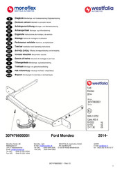 Westfalia Monoflex 307476600001 Notice De Montage Et D'utilisation