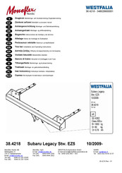 Westfalia Monoflex Nordic 38.4218 Notice De Montage Et D'utilisation