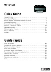 Epson WorkForce WF-M1560 Guide Rapide