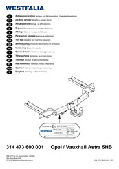 Westfalia 314 473 600 001 Notice De Montage Et D'utilisation