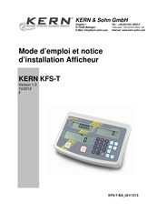 KERN KFS-T Mode D'emploi Et Notice D'installation