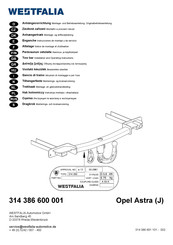 Westfalia 314 386 600 001 Notice De Montage Et D'utilisation