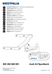 Westfalia 305 300 600 001 Notice De Montage Et D'utilisation