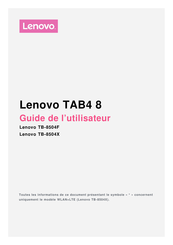 Lenovo TAB4 8 Guide De L'utilisateur