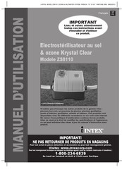Intex Krystal Clear ZS8110 Manuel D'utilisation