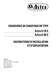 Astra Astra G-80 E Instructions D'installation Et D'exploitation
