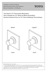 Toto Legato TS624T Manuel D'installation Et D'utilisation