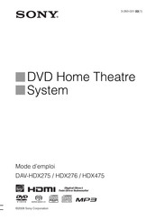 Sony DAV-HDX276 Mode D'emploi