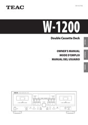 Teac W-1200 Mode D'emploi