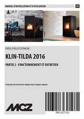 MCZ KLIN-TILDA 2016 Manuel D'installation Et D'utilisation