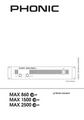 Phonic MAX 2500 PLUS Mode D'emploi