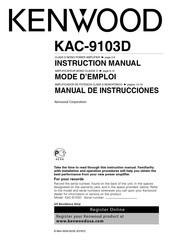 Kenwood KAC-9103D Mode D'emploi