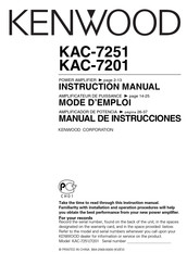 Kenwood KAC-7251 Mode D'emploi