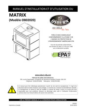 Osburn MATRIX OB02020 Manuel D'installation & D'utilisation