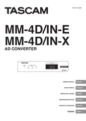 Tascam MM-4D/IN-X Mode D'emploi
