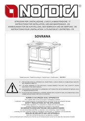 LA NORDICA SOVRANA Instructions Pour L'installation, L'utilisation Et L'entretien