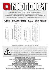 La Nordica FULVIA Instructions Pour L'installation, L'utilisation Et L'entretien