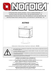 LA NORDICA ASTRID Instructions Pour L'installation, L'utilisation Et L'entretien