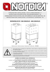 Nordica MONOBLOCCO 500 ANGOLO Instructions Pour L'installation, L'utilisation Et L'entretien