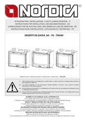 Nordica 60 Instructions Pour L'installation, L'utilisation Et L'entretien
