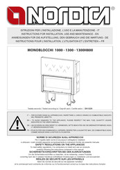 Nordica MONOBLOCCHI 1300 Instructions Pour L'installation, L'utilisation Et L'entretien