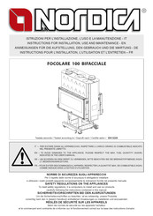 Nordica FOCOLARE 100 BIFACCIALE Instructions Pour L'installation, L'utilisation Et L'entretien