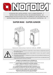 Nordica SUPER MAX Instructions Pour L'installation, L'utilisation Et L'entretien