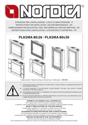 Nordica PLASMA 80:26 Instructions Pour L'installation, L'utilisation Et L'entretien