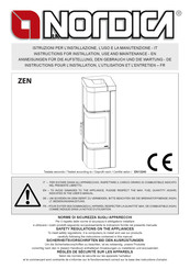 Nordica ZEN Instructions Pour L'installation, L'utilisation Et L'entretien