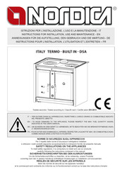 Nordica ITALY TERMO BUILT-IN DSA Instructions Pour L'installation, L'utilisation Et L'entretien