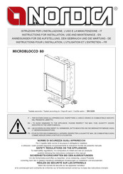 LA NORDICA MICROBLOCCO 80 Instructions Pour L'installation, L'utilisation Et L'entretien
