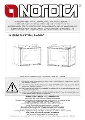 LA NORDICA INSERTO 70 CRYSTAL ANGOLO Instructions Pour L'installation, L'utilisation Et L'entretien