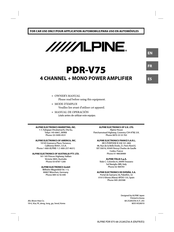 Alpine PDR-V75 Mode D'emploi