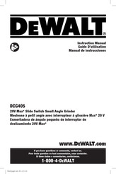 Dewalt DCG405 Guide D'utilisation