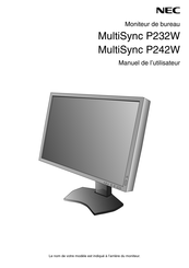 Nec MultiSync P232W Manuel De L'utilisateur