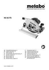 Metabo KS 85 FS Notice Originale