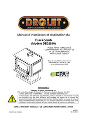 Drolet DB02810 Manuel D'installation Et D'utilisation