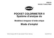 Hach 58700-55 Mode D'emploi