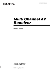 Sony STR-DG500/S Mode D'emploi