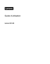 Lenovo E41-80 Guide D'utilisation