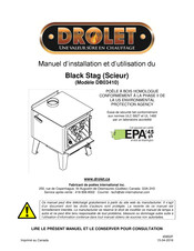 Drolet Black Stag DB03410 Manuel D'installation Et D'utilisation
