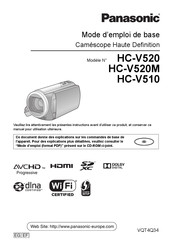 Panasonic HC-V520M Mode D'emploi De Base
