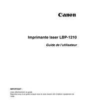 Canon LBP-1210 Guide De L'utilisateur